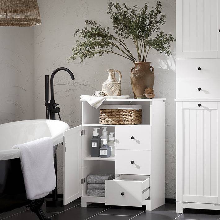 Sobuy SoBuy Badkommode Badzimmerschrank Flurschrank Weiß BZR107-W Sonderangebot der Fabrik