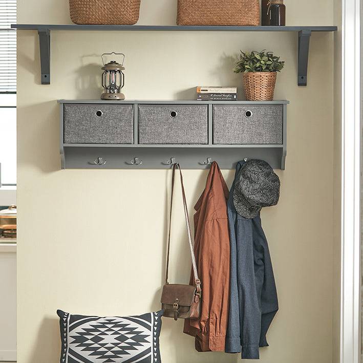 Sobuy SoBuy Wandgarderobe Kleiderhaken Flurgarderobe Hellgrau FRG282-HG Vierteljährliche Förderung