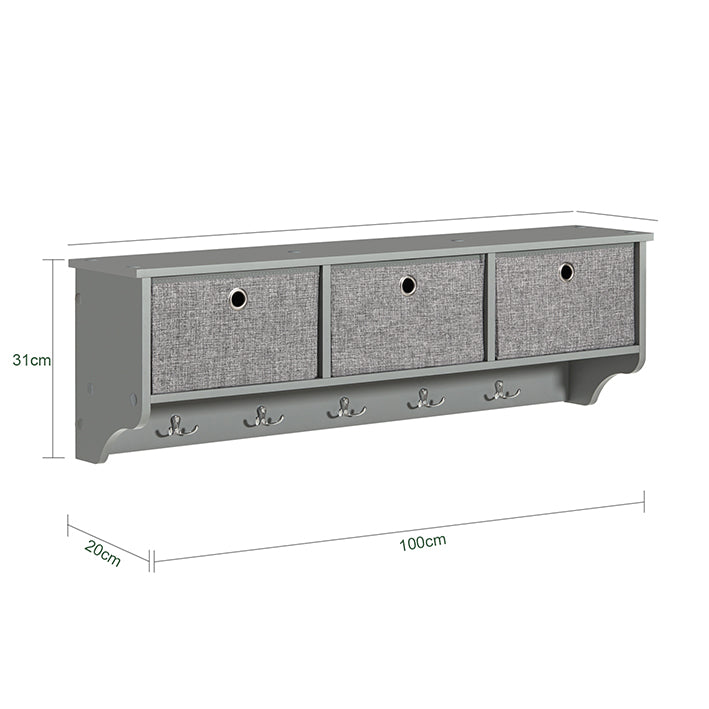 Sobuy SoBuy Wandgarderobe Kleiderhaken Flurgarderobe Hellgrau FRG282-HG Vierteljährliche Förderung