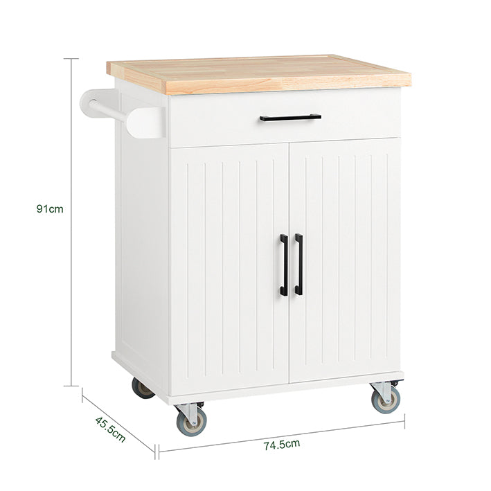 Sobuy SoBuy Küchenwagen Rollwagen Küchenschrank Servierwagen Weiß-Natur FKW119-WN im Angebot