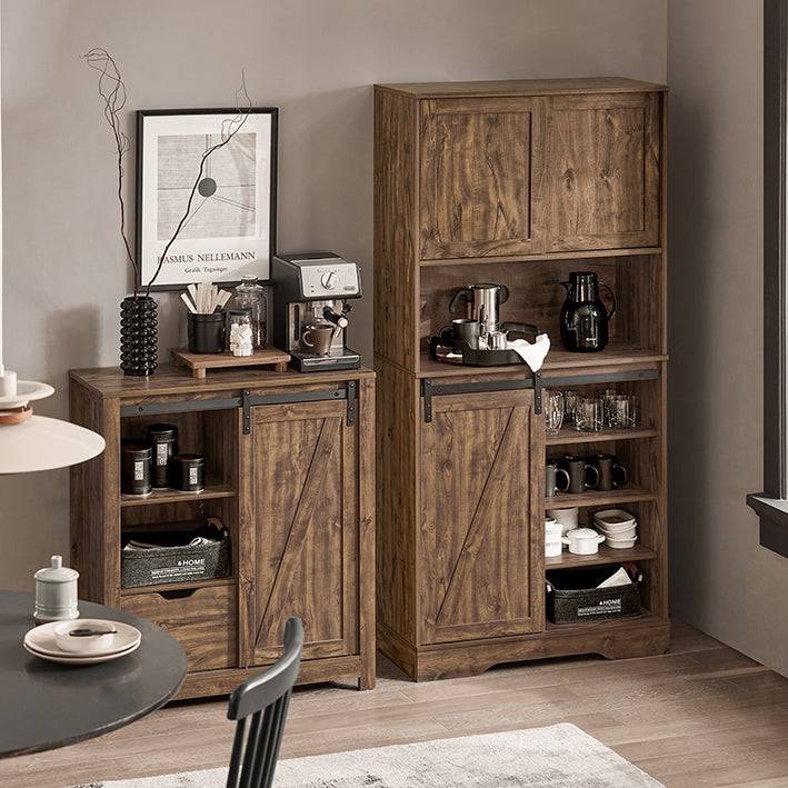 Sobuy SoBuy Sideboard mit Schiebetür Kommode Küchenschrank Hochschrank Dunkelbraun FSB83-N Flash Sale