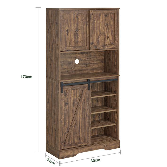 Sobuy SoBuy Sideboard mit Schiebetür Kommode Küchenschrank Hochschrank Dunkelbraun FSB83-N Flash Sale