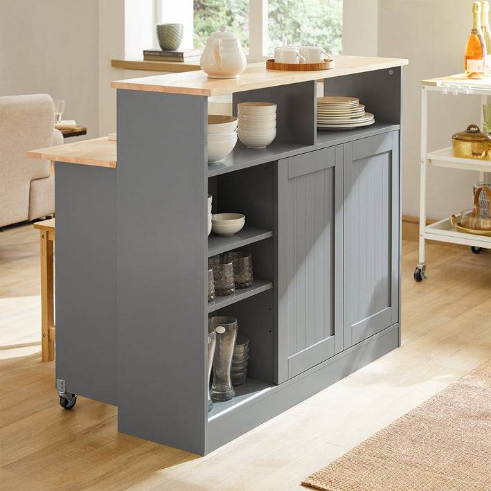 Sobuy SoBuy Sideboard mit Schiebetüren Küchenschrank Kommode hellgrau FSB36-HG Online Shopping