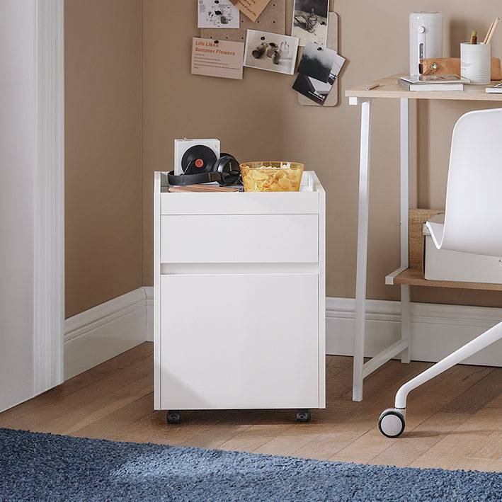 Sobuy SoBuy Rollcontainer Bürowagen Beistelltisch mit Rollen Druckertisch Weiß FBT121-W Osterangebot